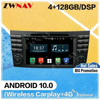 128G Carplay Android 10 ekrano automobilinis multimedijos DVD grotuvas, skirtas BENZ W211 GPS Navi Auto Radio Audio Music Stereo imtuvo pagrindinis blokas