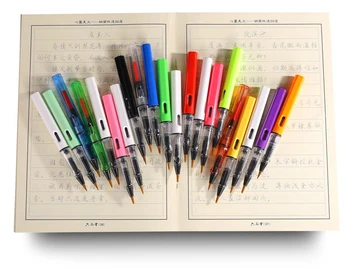 1vnt naujas plastikinis rašiklio tipas rašymo šepetys kaligrafijos rašiklis minkštas vandentiekio vanduo minkštas rašiklis Galima pridėti rašalo Meno medžiagos 22 spalva Pasirinktinai