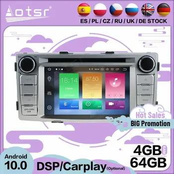 6+64GB Carplay Multimedia Stereo Android 10.0 grotuvas skirtas TOYOTA HILUX 2012 2013 2014 GPS BT Audio Radio 2 Din imtuvo pagrindinis blokas