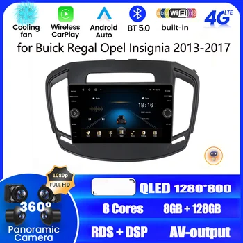 8+128G Autoradio automobilinis radijas Buick Regal Opel Insignia 2013-2017 2 Din Android12 Multimidia Player 4G Carplay Stereo DVD Audio