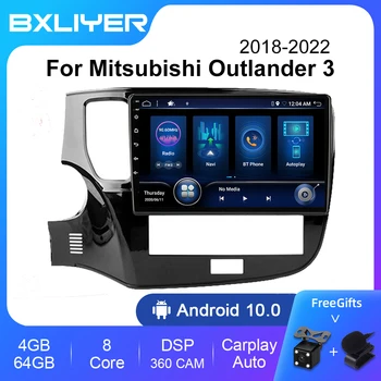 BXLIYER Android 12 Carplay DSP 6+128GB Mitsubishi Outlander 2012-2018 Automobilių radijas Multimedijos vaizdo grotuvas 2 Din GPS navigacija