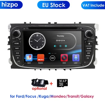 Hizpo 2Din automobilinis multimedijos grotuvas, skirtas Ford Focus/Mondeo/S-max/C-max/Galaxy/Kuga/Transit Connect GPS Navi DVD Stereo Autoradio RDS