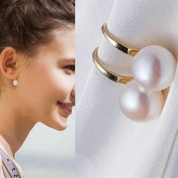 Moterys Išskirtiniai paprasti dideli skaidrūs perlų auskarai Apvalūs balto perlo auskarai Papuošalai Klasikiniai auskarai vestuvėms Elegantiškos dovanos