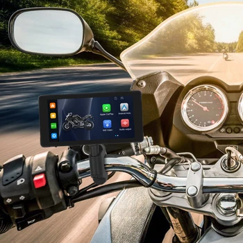 Motociklų navigacija GPS nešiojamas belaidis palaikymas Apple Carplay &Android Auto Screen 5.5 colių jutiklinis ekranas motociklui