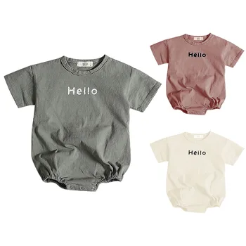 Naujagimio marškinėliai Romper Baby Girls Boys Short Sleeve Casual JumpUK Letter Prints Infant Bodysuit Baby Crawling Clothes Žaidimo kostiumas