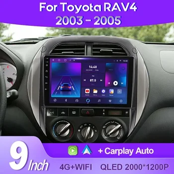 QSZN skirta Toyota RAV4 2 CA20 CA20W XA20 2003 - 2005 2K QLED Android 13 automobilių radijas Multimedijos vaizdo grotuvas GPS AI Voice CarPlay 4G