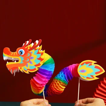 kinų drakonų dekoracijos 3D kinų naujųjų metų popierinė drakono girlianda 