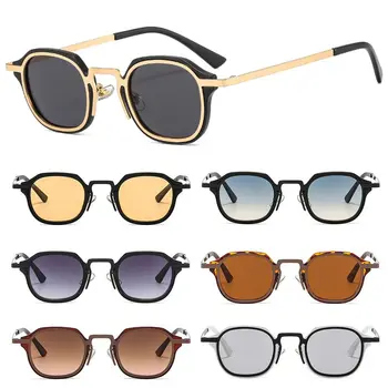 metalinis rėmas, maži kvadratiniai akiniai nuo saulės, retro UV400 apsauga, Y2K vairavimo akiniai nuo saulės, pankiški atspalviai moterims ir vyrams