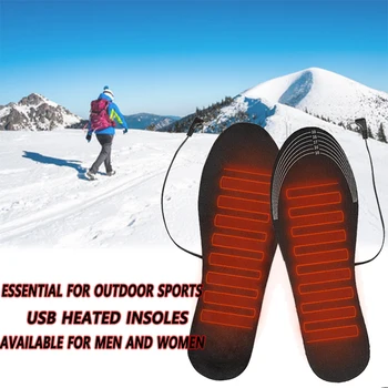 Žiemą šilti USB šildomi batų vidpadžiai Elektrinis pėdų šildymo padas Pėdos Šiltesnis kojinių kilimėlis Žiemos lauko sportinis šildymo vidpadis