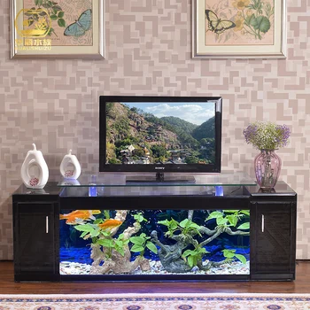 Žuvų rezervuaro svetainė didelė ir maža foninė sieninė TV spintelė namų ūkis nemokamai Akvariumas